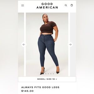 Brand new Good American Jeans Always Firs Good legs long - size 14-18